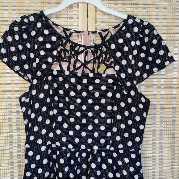 MAEVE Academia Artsy A Line Flare New Girl White Polkadot Sweetheart Dress 4 - Picture 2 of 13